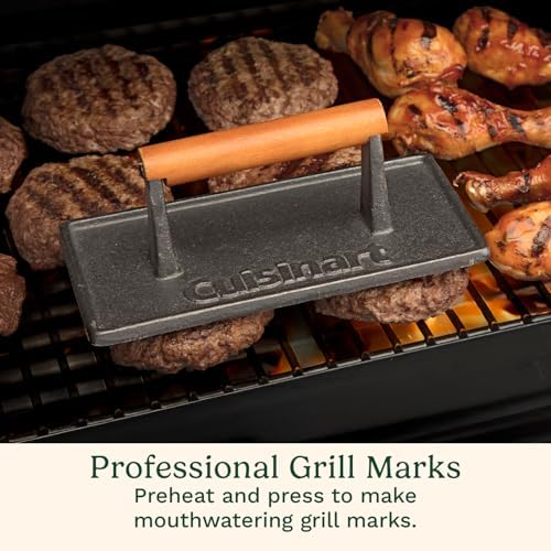 Cuisinart Burger Press with Wooden Handle, Cast Iron, Rectangle (Pack of 8) - Image 4
