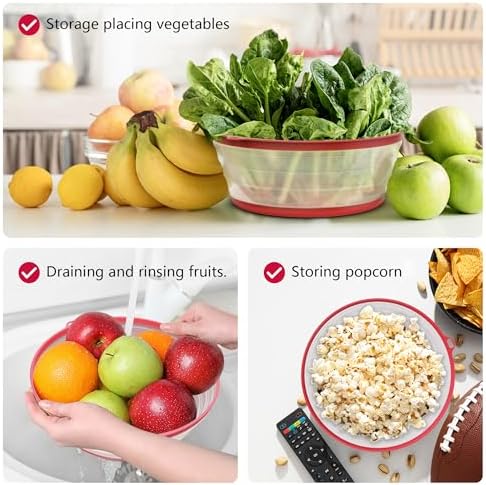 WVM Microwave Splatter Cover Vented for Food with Hook Hole, Splatter Guard & Colander Kitchen Gadget for Food, Meal Prep, Red, M(11"x3.26")-Pack of 1 - Image 5
