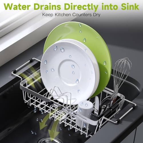 JASIWAY Mini Over the Sink Dish Drying Rack for Compact Apartment, RV - Image 5