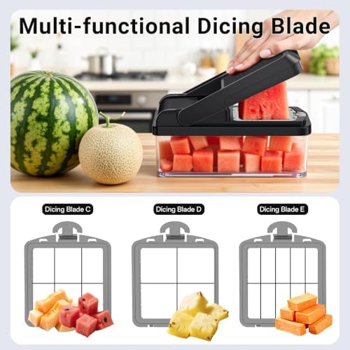 15-in-1 Vegetable Chopper with 10 Blades, Food Veggie Cutter, Gray - Image 4
