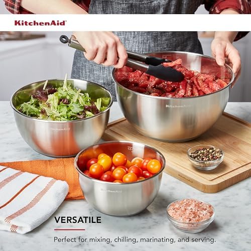 KitchenAid Stainless Steel Mixing Bowls, Set Of 3 (Pack of 4) - Image 3