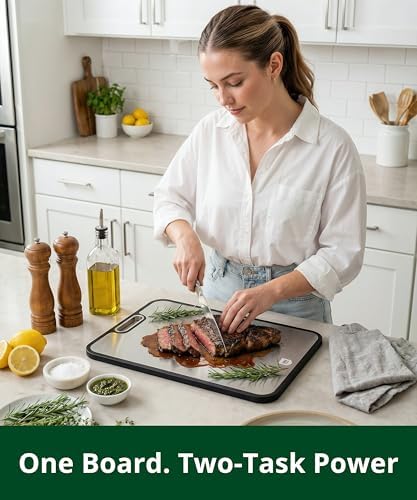 ROYAL CRAFT WOOD Cutting Board with Juice Groove - Kitchen Chopping Board for Meat Cheese and Vegetables, Heavy Duty Serving Tray - Image 5