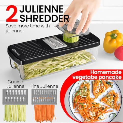 KEOUKE 8-in-1 Vegetable Chopper Mandoline Slicer with Container Hand Guard - Image 6