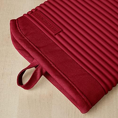 KITCHENAID Ribbed Soft Silicone Oven Mitt 2-Pack Set, 7.5"x13", Smoked Paprika - Image 3