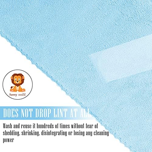 Sunny zzzZZ 24 Pack Kitchen Dishcloths - Does Not Shed Fluff - Reusable Dish Towels, Dish Cloths, Super Absorbent Coral Fleece Cleaning Cloths, Fast Drying, 10 x 20 Inch (Aquamarine) - Image 4