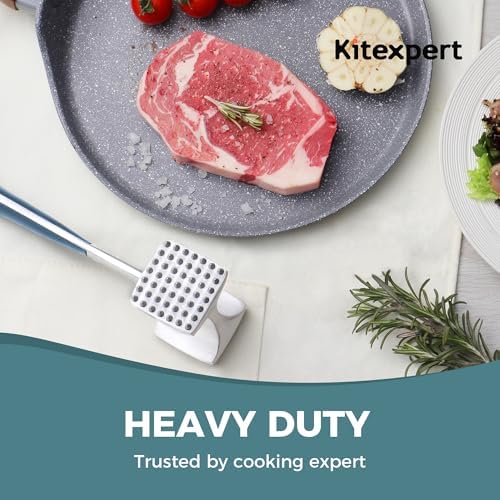 KITEXPERT Meat Tenderizer Hammer with Comfortable-Grip Handle, Dual-side Mallet for Kitchen, Heavy Duty Pounder For Tenderizing Steak, Beef and Fish, Blue - Image 5