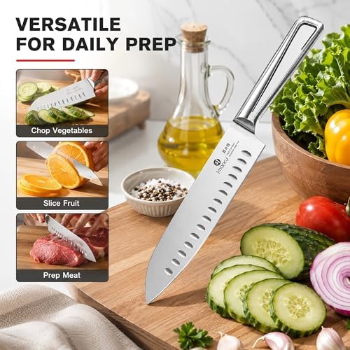 imarku Santoku Knife 7 Inch, Japanese Sharp High Carbon Stainless Steel - Image 5