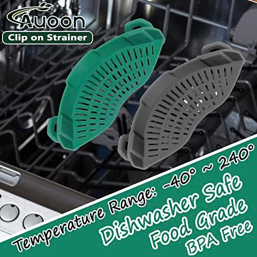AUOON Clip On Strainer Silicone for Pots, Standard 8.86 x 3.55in, Sea Blue - Image 3