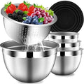 Mixing Bowls with Lids Set, Stainless Steel Mixing Bowl with Colander by DUTZUN