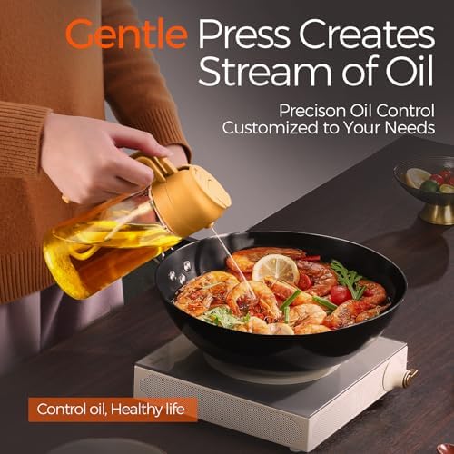 YARRAMATE 16 oz 2-in-1 Glass Olive Oil Sprayer for Cooking, Orange - Image 4