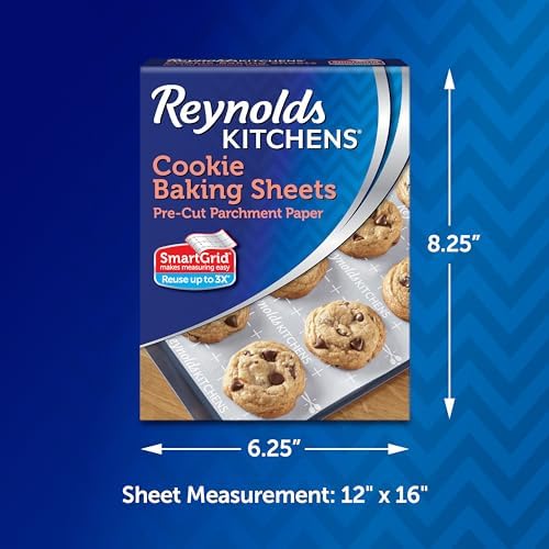 Reynolds Kitchens Cookie Baking Sheets, Pre-Cut Parchment Paper, 25 Count (Pack of 24) - Image 2