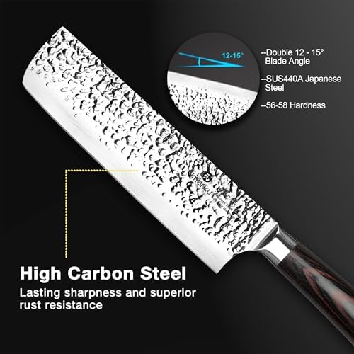 imarku Nakiri Knife 7 Inch,Razor Sharp Japanese Kitchen knife Chef Knife - Image 5