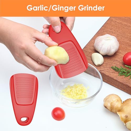 Pisol Kitchen Unique Gadgets Set 6 Pieces, Space Saving, Cheese Grater, Bottle Opener, Fruit Vegetable Peeler, Pizza Cutter, Garlic Ginger Grinder, Herb Stripper Gift Set - Image 6