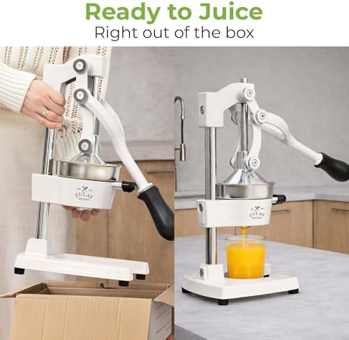 Zulay Kitchen Cast Iron Juicer, Orange Manual Juicer, Citrus Press, White - Image 3