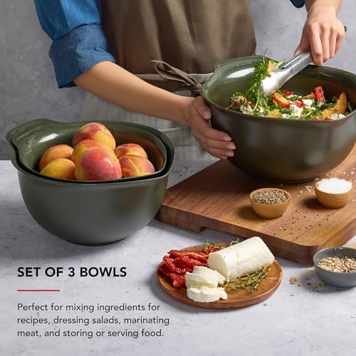 KitchenAid Universal Nesting Plastic Mixing Bowls, Set of 3, 2.5_quart, 3.5 quart, 4.5 quart, Evergreen (Pack of 2) - Image 3
