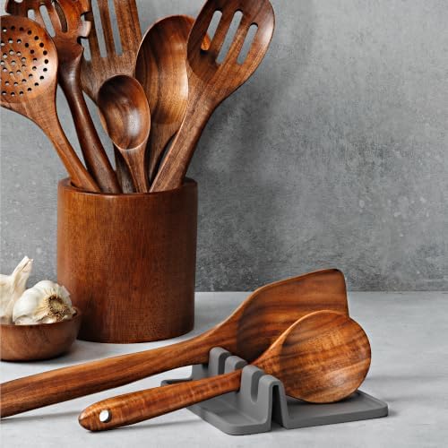 Zulay Silicone Utensil Rest - BPA-Free, Durable Spoon Rest with Drip Pad - Heat-Resistant Spoon Rest for Stove Top - Spoon Rest for Kitchen Counter - Kitchen Gadgets & Kitchen Utensils Holder - 2 Pack - Image 6