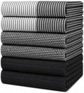 Premium Kitchen Towels 6 Pack 100% Cotton, 20"x28" Dish Towels - Black by BumbleTowels
