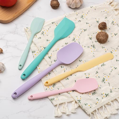Silicone Spatula Set,5 Piece Food Grade Rubber Spatulas,Multicolor 3 - Image 6