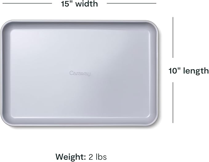 Caraway Non-Stick Ceramic Medium Baking Sheet - Naturally Slick Ceramic Coating - Non-Toxic, PTFE & PFOA Free - Perfect for Baking, Roasting, and More - Medium (15" x 10") - Black