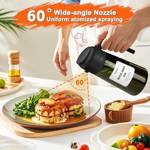 Olive Oil Sprayer for Cooking, 16oz Glass 2 in 1 Oil Dispenser Bottle - Image 4
