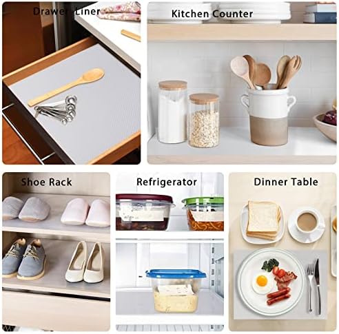 Aiosscd 7PCS Shelf Mats Refrigerator Liners Washable Refrigerator Pads Fridge Mats Drawer Placemats Home Kitchen Gadgets Accessories Organization for Top Freezer(White) - Image 6