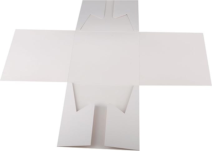 Cakebon Cake Boxes with Boards - 8 Inch Round Cake Drum White (6-pack) - Box With Window for Birthdays, Weddings and Parties