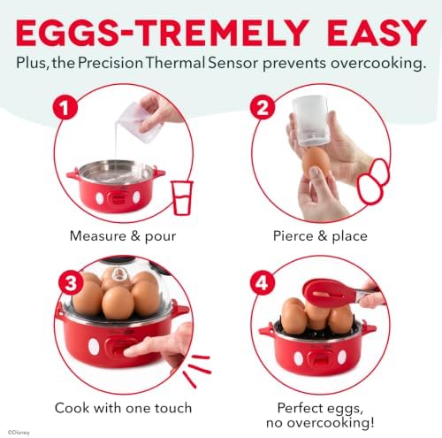 Disney | Dash Mickey Mouse Rapid Egg Cooker, 7 Egg Capacity, Red - Image 5