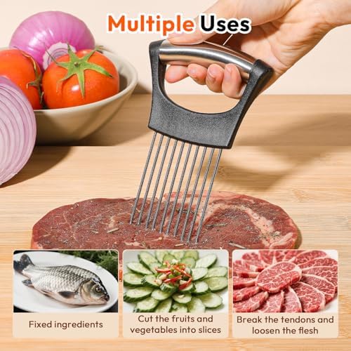 Onion Slicer with Cover, Onion Cutter, Kitchen Gadgets (Black) - Image 6