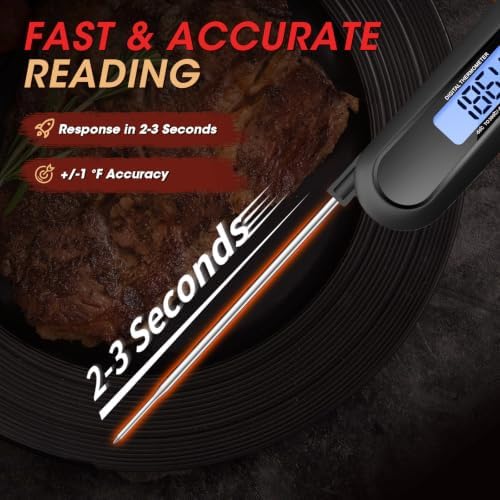 Meat Thermometer Digital – Instant Read Food Thermometer for Cooking Black - Image 3