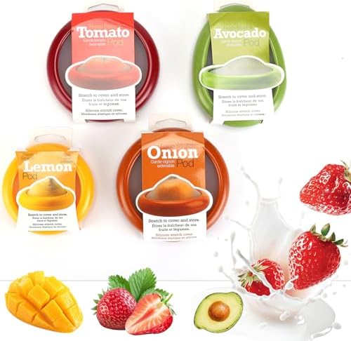Winb Set of 4 Reusable Fruit and Veggie Savers - Ideal for Avocados, Tomatoes, Apples, Garlic, Onions, and More - Image 6