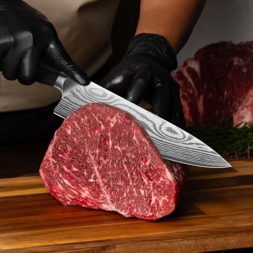 FINTISO 8 Inch Japanese Chef Knife,2026 New Upgrade Kitchen Knife High CarbonJapanese Powder Steel Kitchen Knife with Ergonomic Sakuragi Handle Chef Knives Set - Image 5