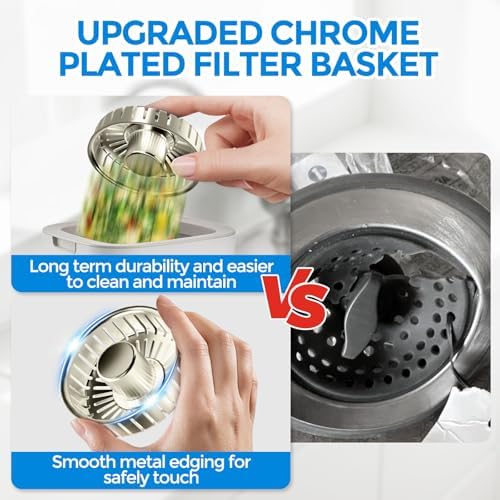 zaa 3 in 1 Kitchen Sink Drain Strainer Stopper Removable Basket Pop-Up - Image 7