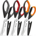 Astercook Kitchen Scissors, 3-Pack Heavy Duty Kitchen Shears with Stainless Steel Blades for Meat, Poultry, Herbs, Vegetables and Packaging, Dishwasher Safe by Astercook