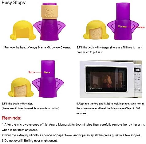Angry Mama Microwave Cleaner, Vinegar and Water Steam Tool (Purple) - Image 5