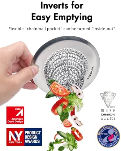 2 Pack Kitchen Sink Drain Strainer,Patented Reversible Chain Mesh Basket - Image 2