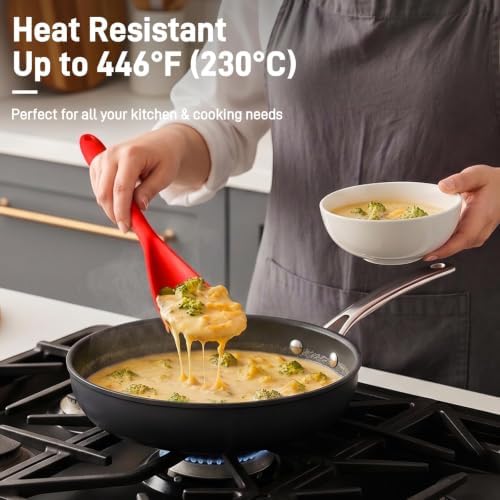 3 PACK Silicone Cooking Spatula & Spoon for Nonstick Cookware, BPA-Free - Image 2