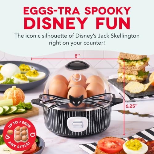Disney | Dash Jack Skellington Rapid Egg Cooker, 7 Egg Capacity, Black - Image 3