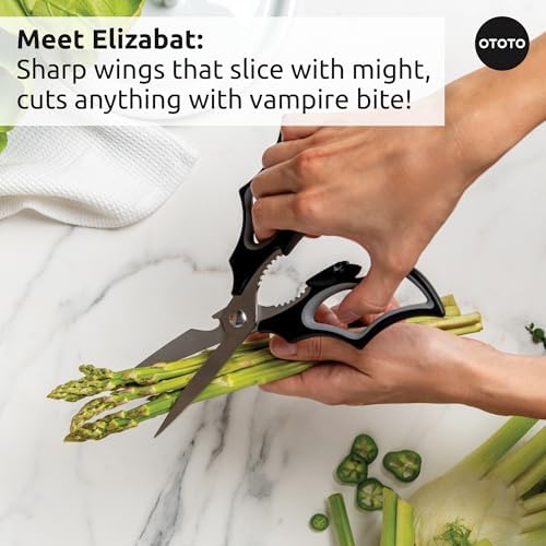 OTOTO Boo-tiful Crew Bundle of Elizabat, Vino, Gracula - Halloween Kitchen Decor Goth Accessories, Cool Kitchen Gadgets, Bat Scissors, Spooky, Witchy Bottle Opener, Garlic Crusher, Spooky Funny Gifts - Image 3