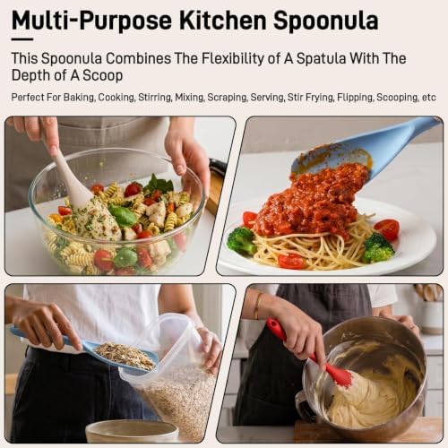 3 PACK Silicone Cooking Spatula & Spoon for Nonstick Cookware, BPA-Free - Image 5