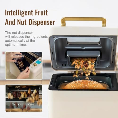 Neretva 2.2LB 15-in-1 Bread Machine with Dual Heater and Auto Nut Dispenser - Image 3