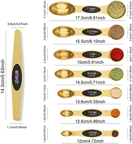Magnetic Measuring Spoons Set Stainless Steel with Leveler, Stackable Metal Tablespoon Measure Spoon for Baking, Measuring Cups and Spoon Set Kitchen Gadgets Apartment Essentials Fits in Spice Jars - Image 2
