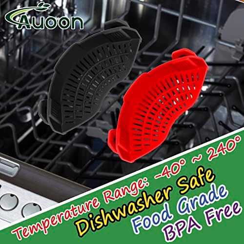 AUOON Clip On Pot Strainer Silicone, Standard 8.86 x 3.55in, Gray - Image 4