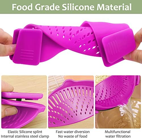 YEVIOR Clip on Strainer for Pots Pan Pasta - Image 4