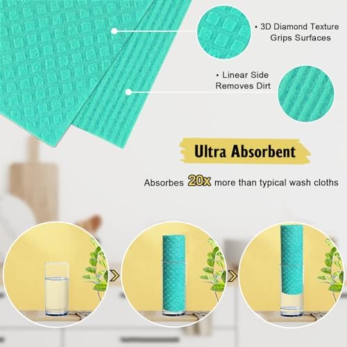 MoLKENE Swedish Dishcloths for Kitchen, 10 Pack Reusable Paper Towels - Image 3