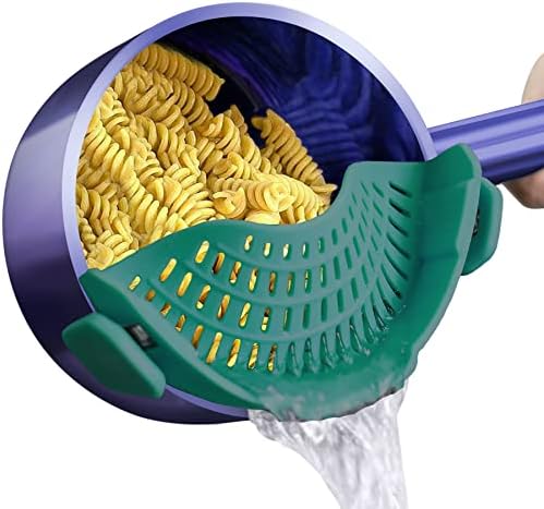 AUOON Clip On Strainer Silicone for Pots, Standard 8.86 x 3.55in, Sea Blue by AUOON