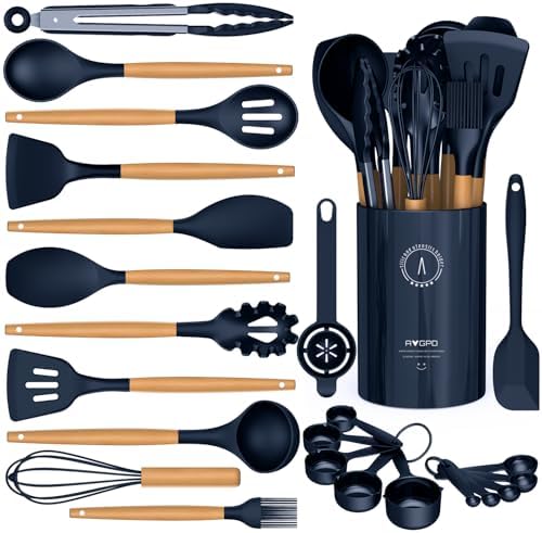 Silicone Kitchen Utensils Set, Heat-Resistant Cooking Utensils, BPA-Free by AVGPD