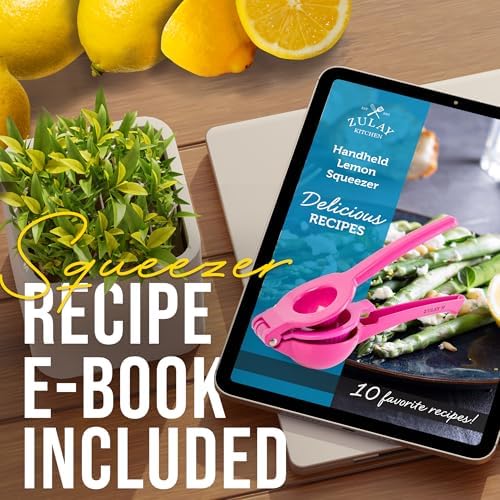 Zulay Kitchen Metal 2-in-1 Lemon Squeezer - Sturdy Max Extraction Hand Juicer Lemon Squeezer Gets Every Last Drop - Easy to Clean Manual Citrus Juicer - Easy-Use Lemon Juicer Squeezer - Dragonfruit - Image 6