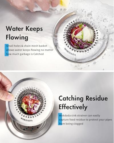 Kitchen Sink Drain Strainer Stopper,Patented Reversible Chain Mesh Basket - Image 5