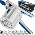 PriorityChef Large 15oz Potato Ricer, Heavy Duty Stainless Steel Potato Masher and Ricer Kitchen Tool, Press and Mash Kitchen Gadget For Perfect Mashed Potatoes - Everytime, Blue by PriorityChef