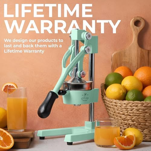 Zulay Kitchen Cast Iron Juicer, Orange Manual Juicer, Citrus Press, Mint - Image 6